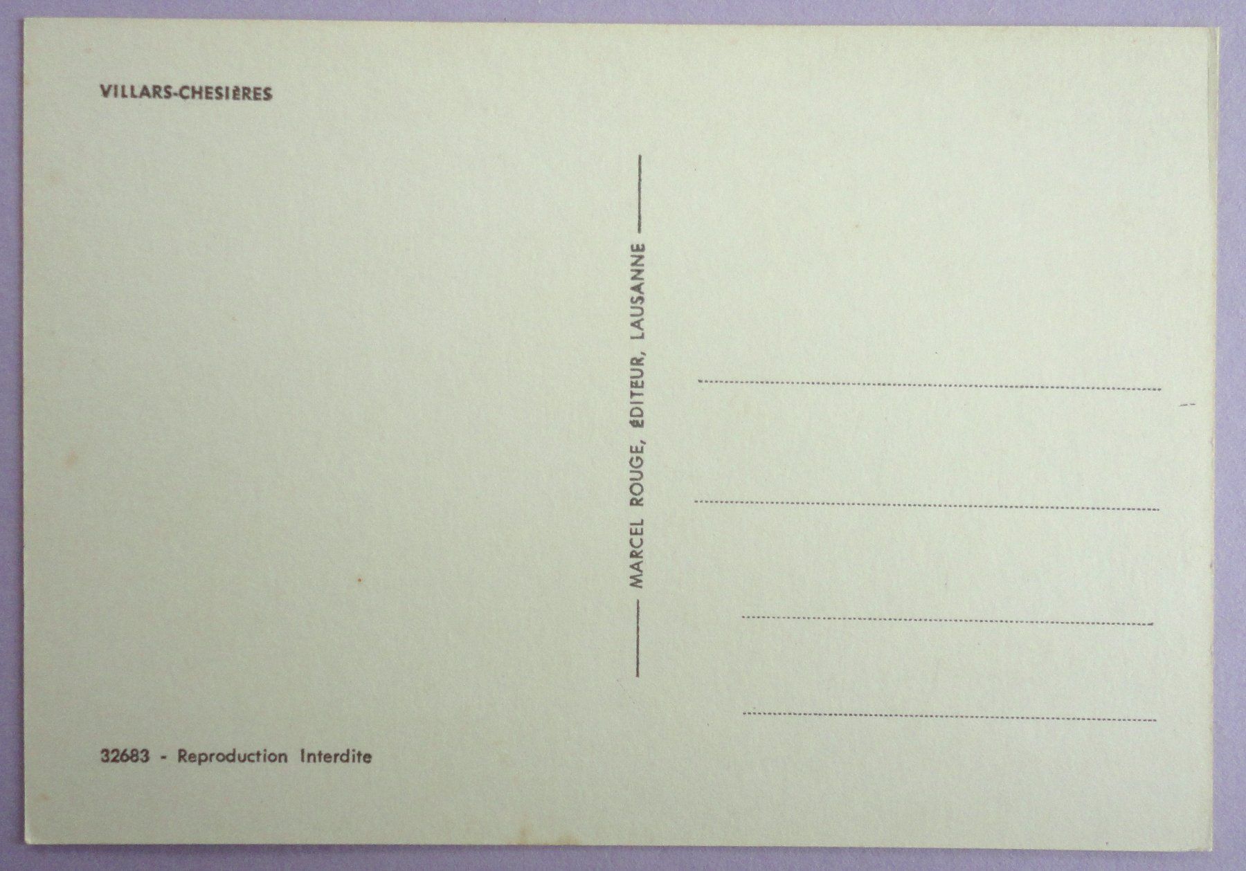 Cartoline postali: Villars-Chesières – Usato da Fétigny venduto da Billy2miny 1