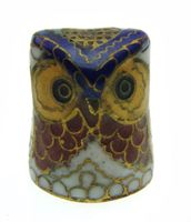 Fingerhut - Cloisonne Uhu - Eulenkopf 2
