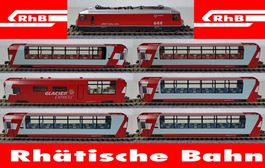 RhB Glacier Express 7er Set Ge 4/4 III Savognin 644 Spur N
