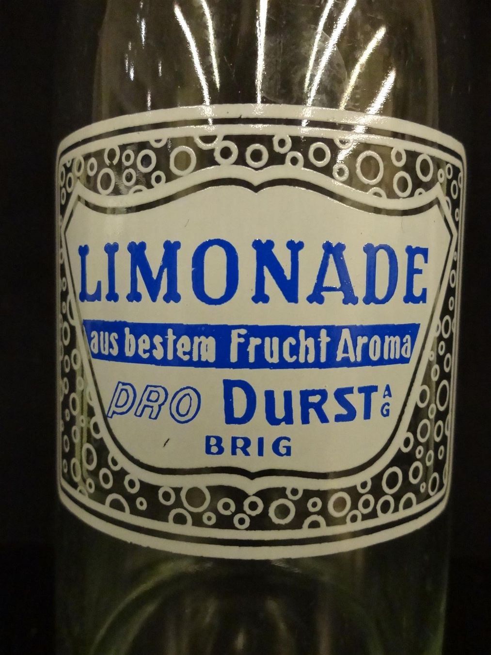 Bicchieri, Caraffe & Bottiglie: alte Flasche LIMONADE PRO DURST AG BRIG – Usato da Kerzers venduto da Flaschenposten 1