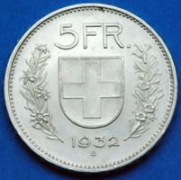 Silberner 5.- Jg. 1932  in schönem Zustand