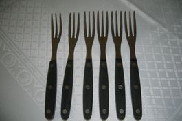 Gabel Besteck mit Holzgriff 6 Stück