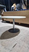Runder Bistrotisch, Beistelltisch, Vintage Gussfuss Eiche