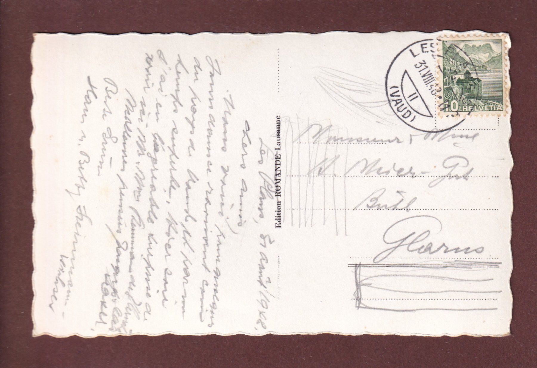 Cartoline postali: LES PLANS sur Bex - 1948 – Usato da Pully venduto da nicecards 1