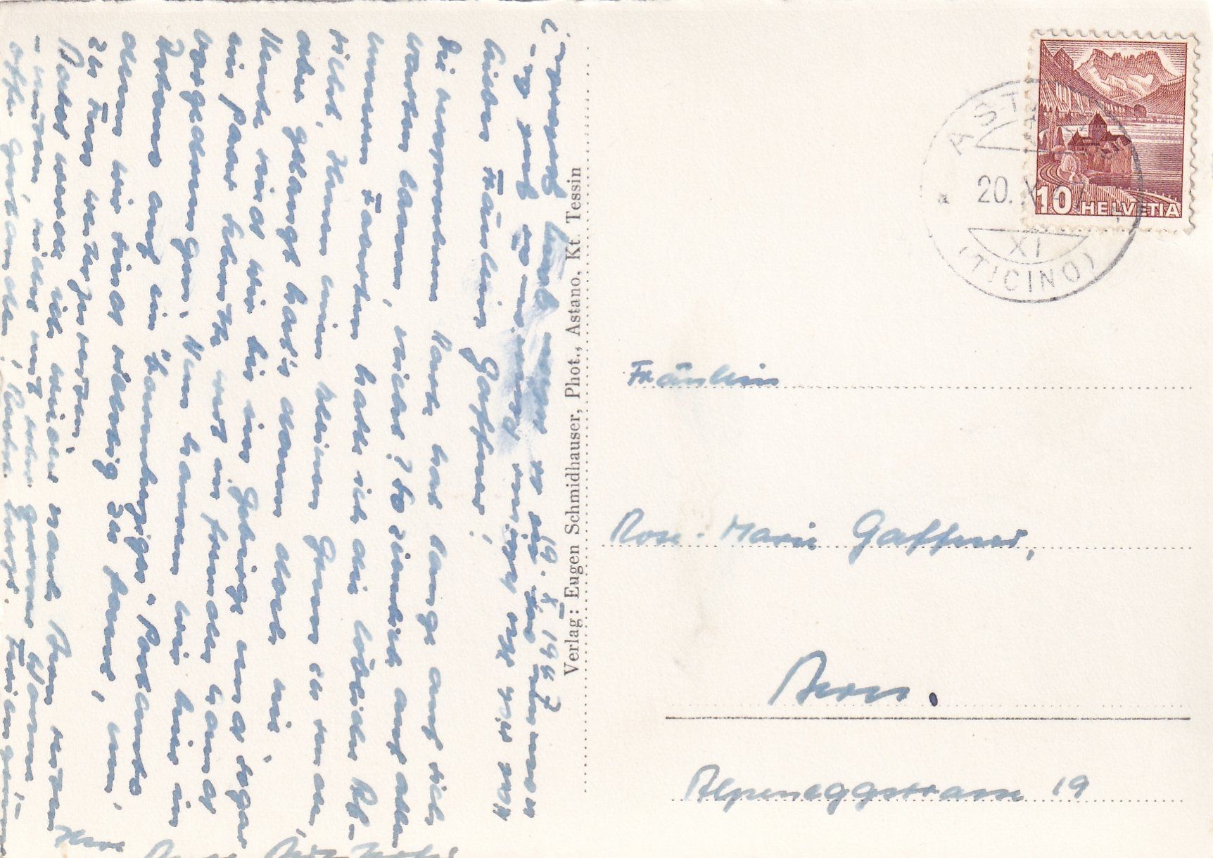 Cartoline postali: Astano (Panorama) /mp – Usato da Hombrechtikon venduto da Rudolf07 1