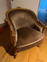 Eleganter Barock-/Louis-Stil Sessel mit Samtbezug