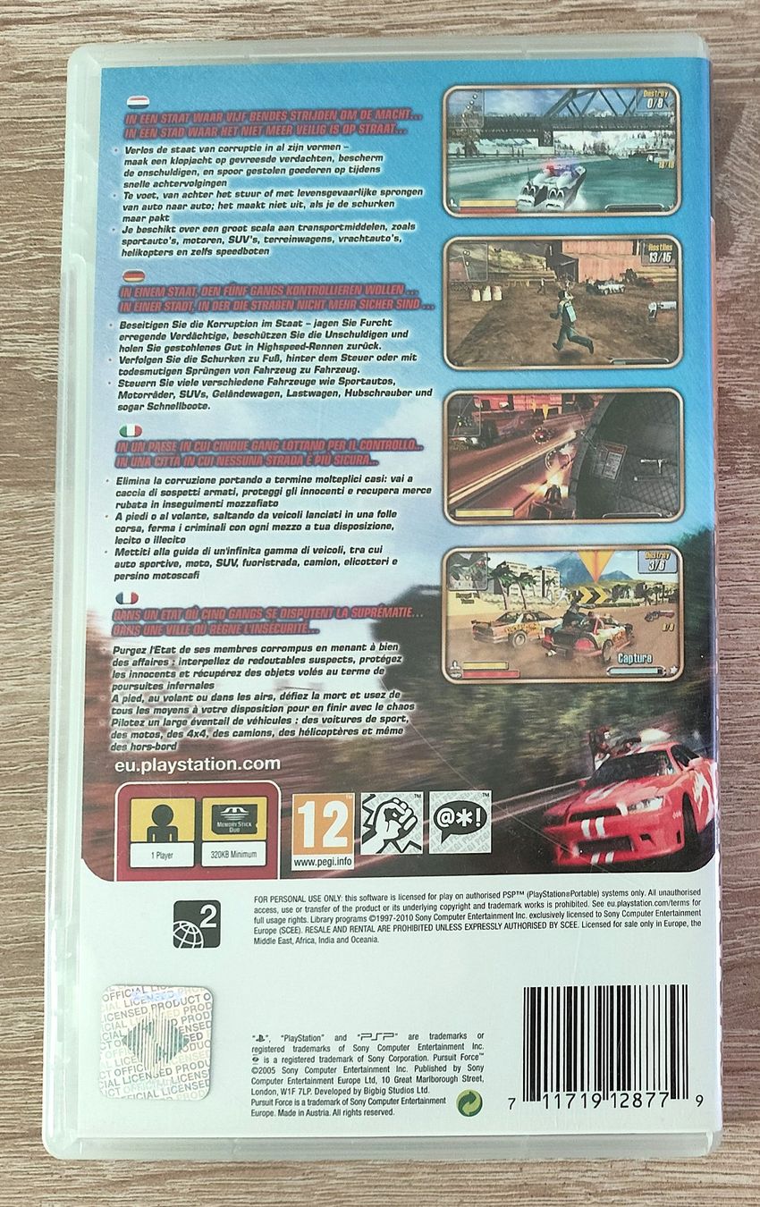 Sony Giochi: Jeu PSP Pursuit Force 2005 – Usato da Grandson venduto da proekt 2