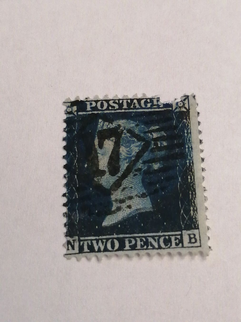 Alle Briefmarken: Two Pence Blue 1855  – Gebraucht aus Happerswil von tschergi