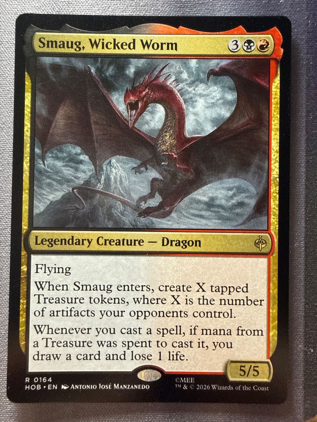 Magic The Gathering Sammelbilder & Trading cards: Smaug, Wicked Worm 0164 The Hobbit – Neu (gemäss Beschreibung) aus Windlach von Karterix