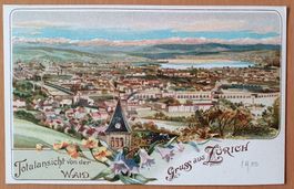 Gruss aus Zürich - Totalansicht um 1900