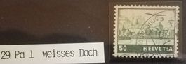 F44) F29PA, Flugpostmarken Abart weisses Dach ⊙ Kt. 50.-