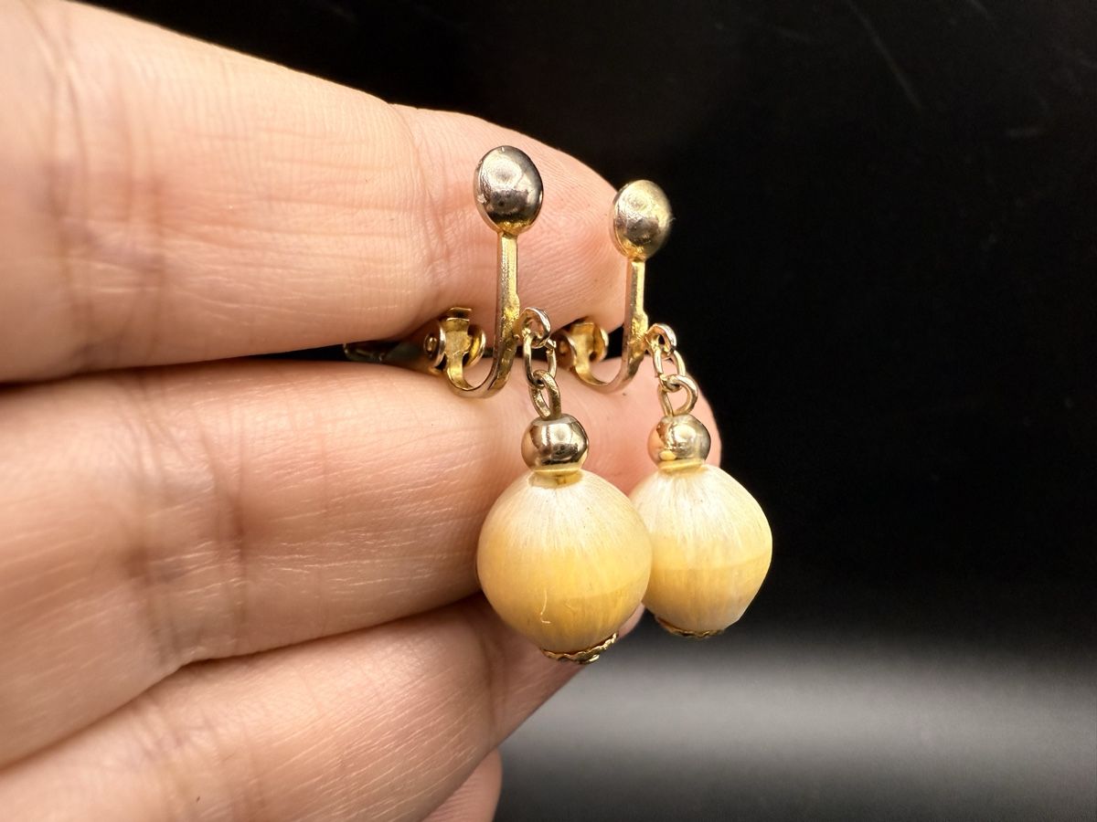 Orecchini pendenti & Orecchini a lobo: Vintage Goldfarbene Ohrringe – Usato da Lamone venduto da LaCantinaMagica 2