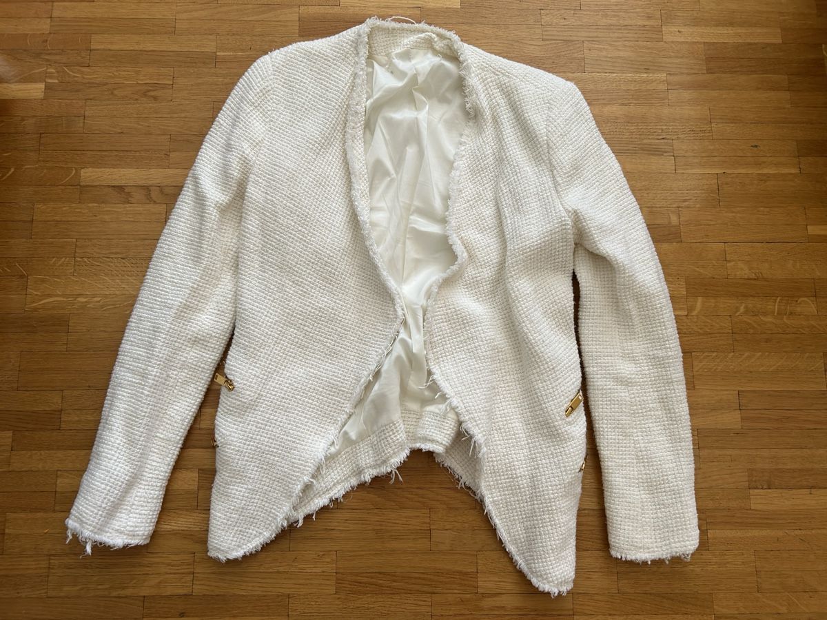 Zara Jacken: Zara, veste courte en coton doublé, blanc Taille – Gebraucht aus Lausanne von lavirgule 2