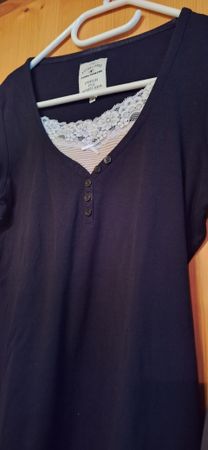 2Tom Tailor Shirt Gr. M mit Spitze, 1xschwarz/1xbraun neuwer
