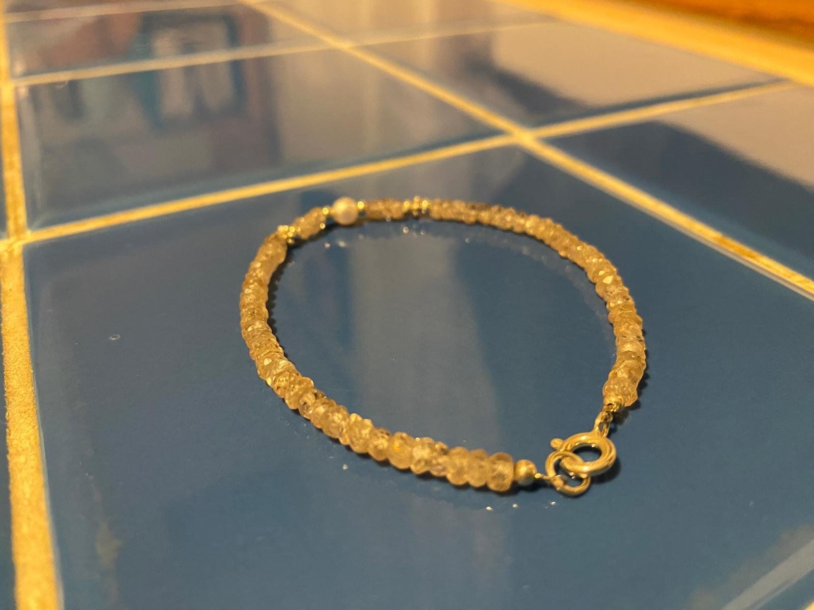 Bracciali & Braccialetti: Silberarmband 925 mit Perle und hellbraunen Steinen – Usato da Liestal venduto da Nizli 1