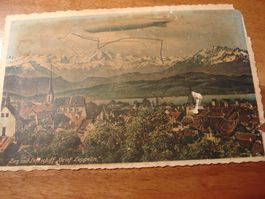 Zug mit Luftschiff Graf Zeppelin, um 1925, ungelaufen