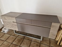 Buffet design moderne bois et gris bon état