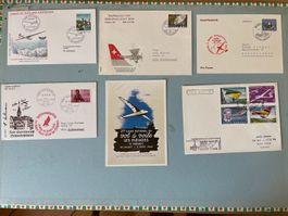 13 Belege Segelflugbriefe, Gedenkflüge