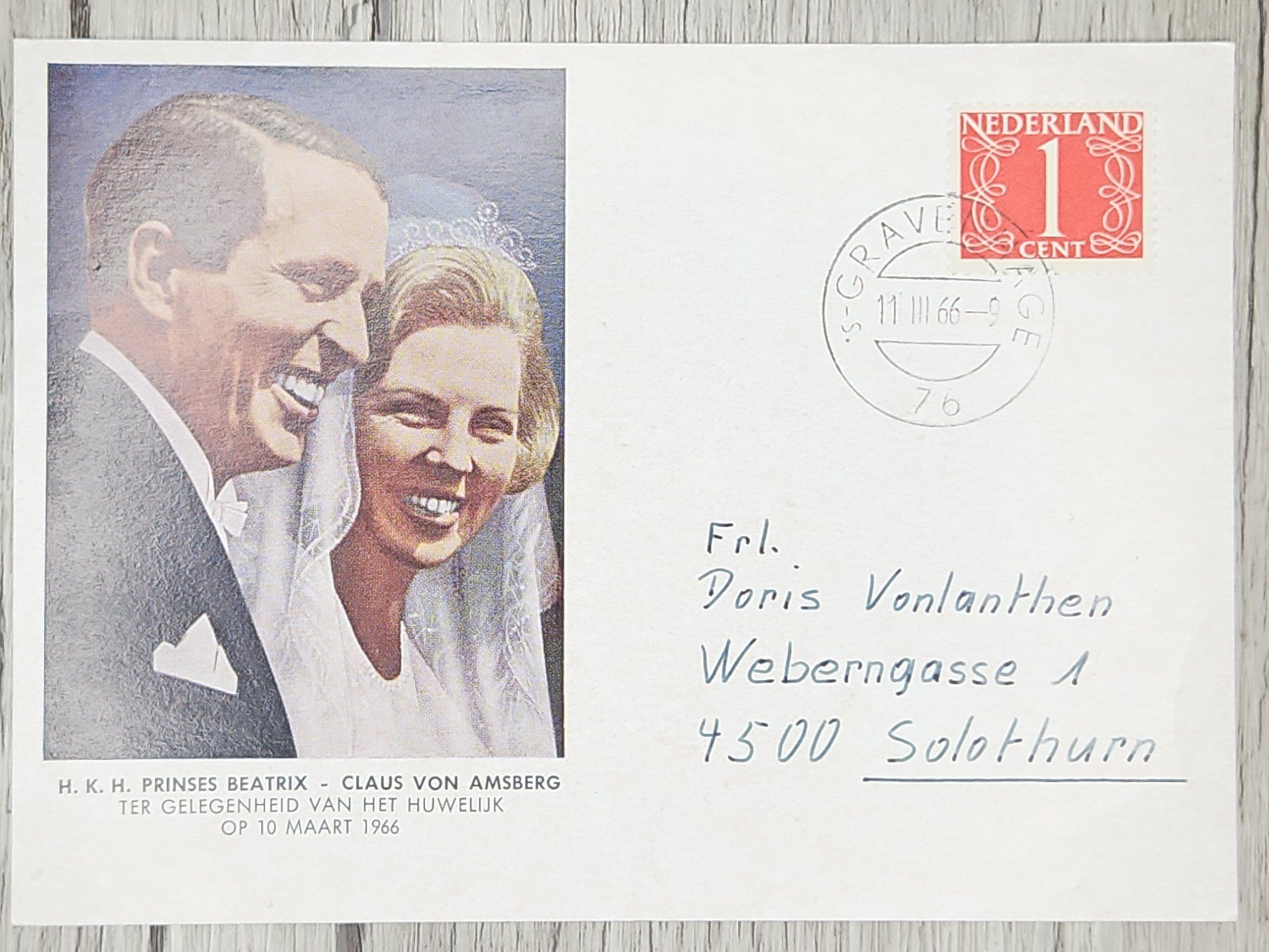 Alle Briefmarken: CL14 Carte Postale + Timbre Pays-Bas 1966 – Gebraucht aus Cousset von Patrick_Collections