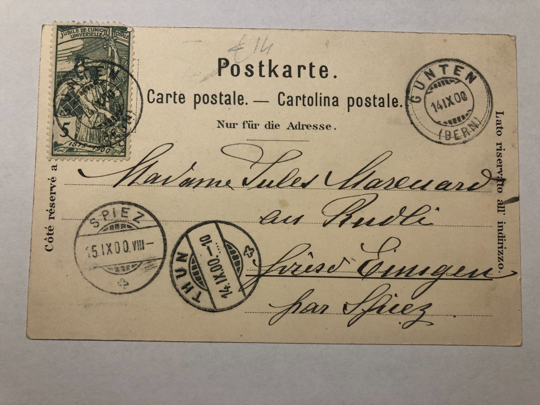 Cartes postales: Gunten 1900 - Ralligen – D'occasion à Pfäffikon ZH par Waltoversand 1