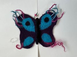 Handgemachte Filz Schmetterling-Deko, violett/blau, Neu!