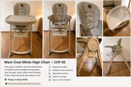 Maxi-Cosi Minla High Chair beige good condition