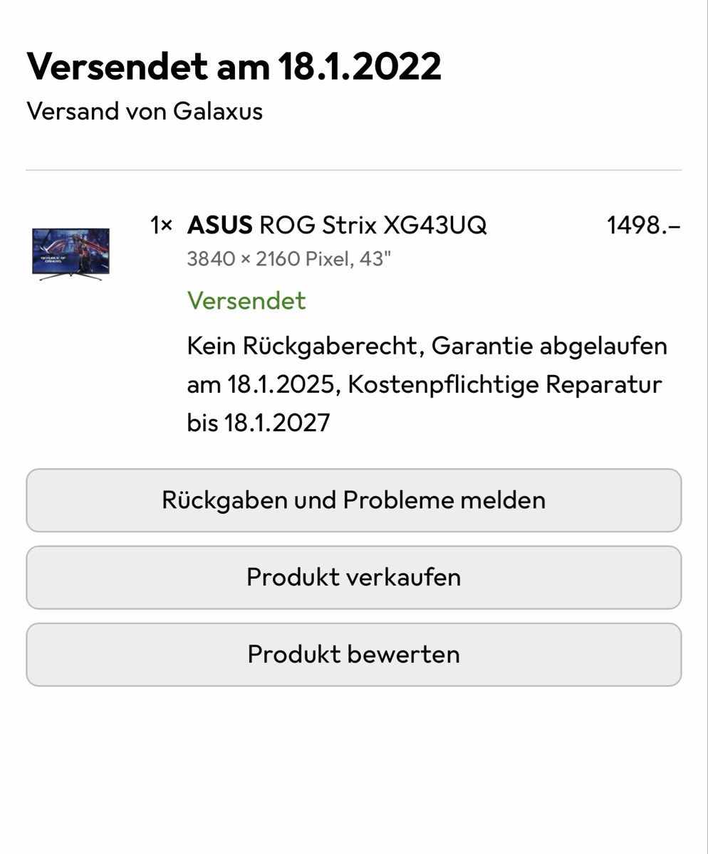 Asus Monitore: Asus ROG Strix XG43UQ – Neu (gemäss Beschreibung) aus Scheuren von dijamaNt12 4