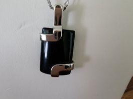 925/- Silber rhod. Onyx Anhänger