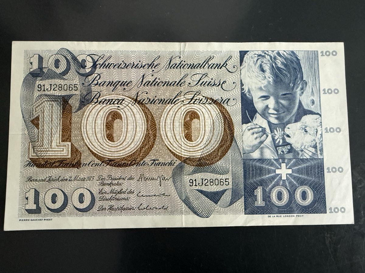 Banknoten: 100 Franken Note – Gebraucht aus Thalwil von gansjeanjacques 1