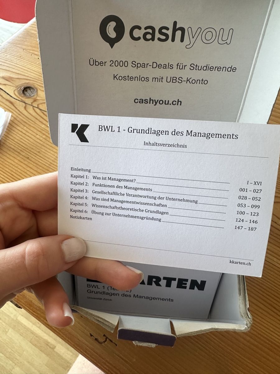 Libri: BWL 1 Karteikarten UZH  – Usato da Volketswil venduto da Mira-Laura