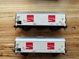 2x Fleischmann 2 Achsig Güterwagen Coca Cola - DC