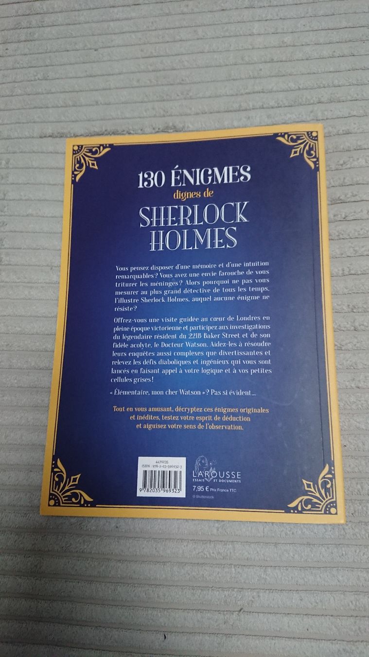 Libri: Livre 130 Énigmes Sherlock Holmes – Nuovo (secondo la descrizione) da Eclépens venduto da Shunyam 1