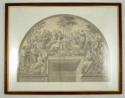 Federzeichnung 18.J - Parnassus nach Raffael, Fresco Vatikan