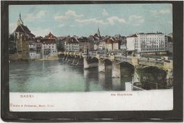 AK-PPC Basel  Alte Rheinbrücke ungelaufen [AKCH53]