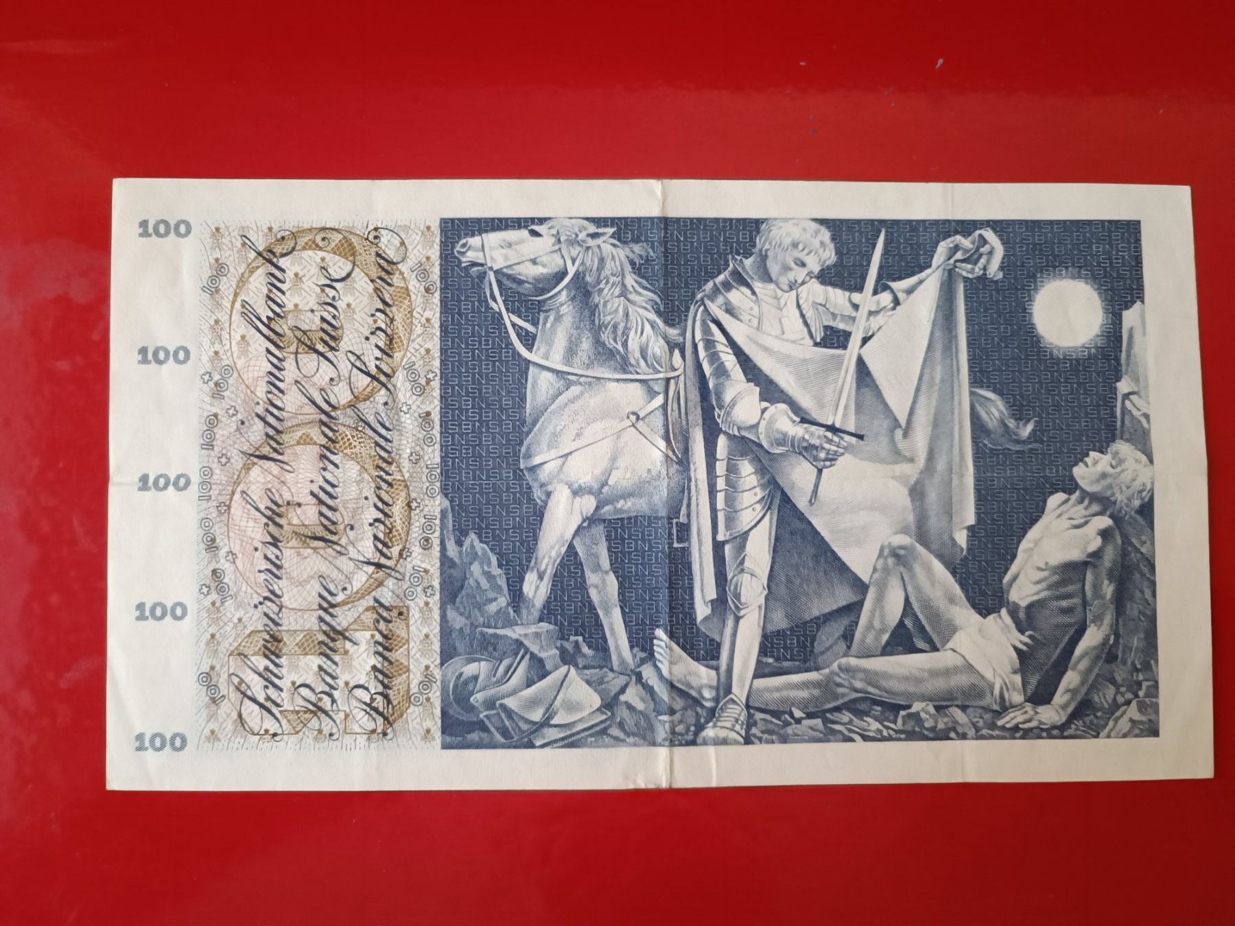 Banconote: SCHWEIZER -NOTE 100.- Fr. CH TYP ST. Martin 10. febr,1971 – Usato da Glis venduto da MYS-Wallis2020 3