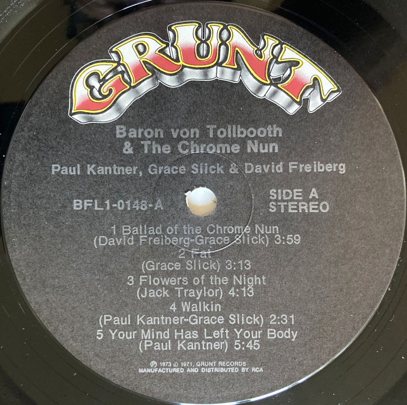 Vinyles: PAUL KANTNER, GRACE SLICK & DAVID FREIBERG - BARON VON TOLLB – D'occasion à Bottens par hotter-than-hell 3