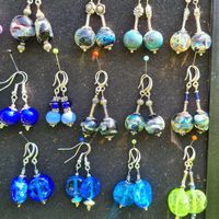 Ohrringe Glasperlen handgefertigt diverse Farben