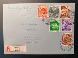 LIECHTENSTEIN R - Brief nach HERISAU mit Sonderstempel 1938