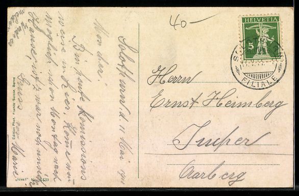 Cartoline postali: AK Solothurn, Wengibrücke, 1911 – Usato da Berlin venduto da bartko-reher 1