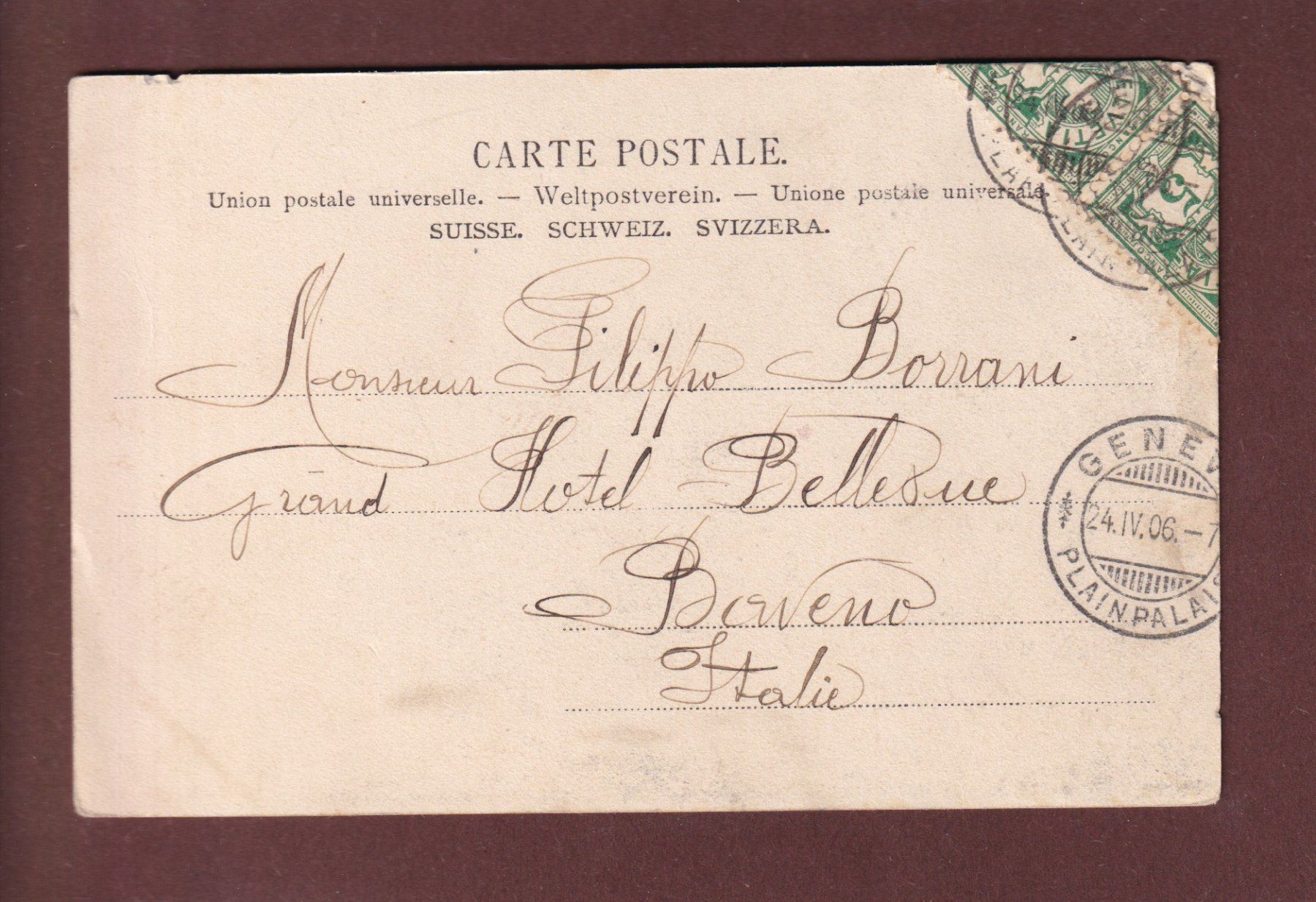 Cartoline postali: GENEVE - Le Théâtre - 1906 – Usato da Pully venduto da nicecards 1
