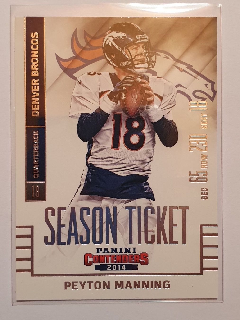 Panini Carte collezionabili: Peyton Manning Panini 2014 NFL Card – Usato da Oberdorf BL venduto da BaldenEagle