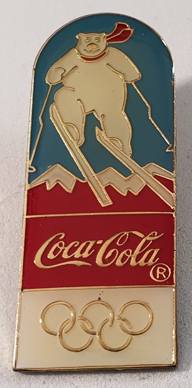 Coca-Cola Plaketten & Abzeichen: Z525 - Pin Olympic Winter Games Coca Cola Eisbär – Gebraucht aus Reinach BL von Boston-Verkauf