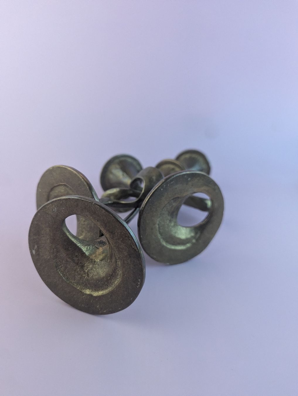 Portacandele: Vintage Brutalist Brass Candlesticks, Mid Century, Amadeus? – Usato da Erlinsbach SO venduto da Meytalien 2