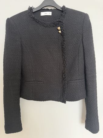Mango Black Boucle Jacket - Size S - Excellent!