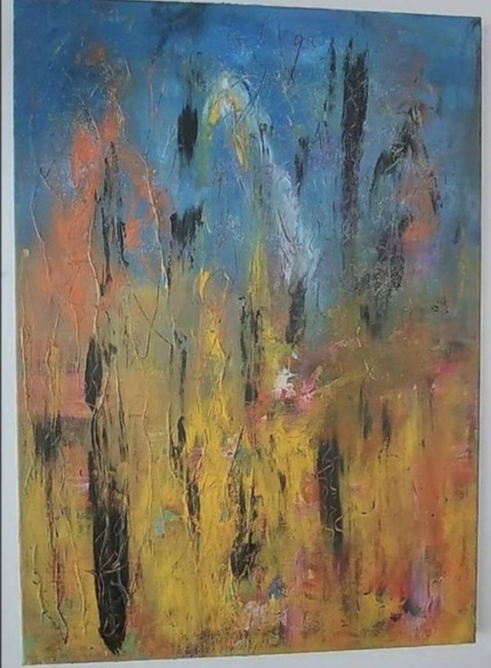 Gemälde: Gemälde Flammender Nebel handmade 50×70 – Neu (gemäss Beschreibung) aus Riehen von Steinbock1970 1