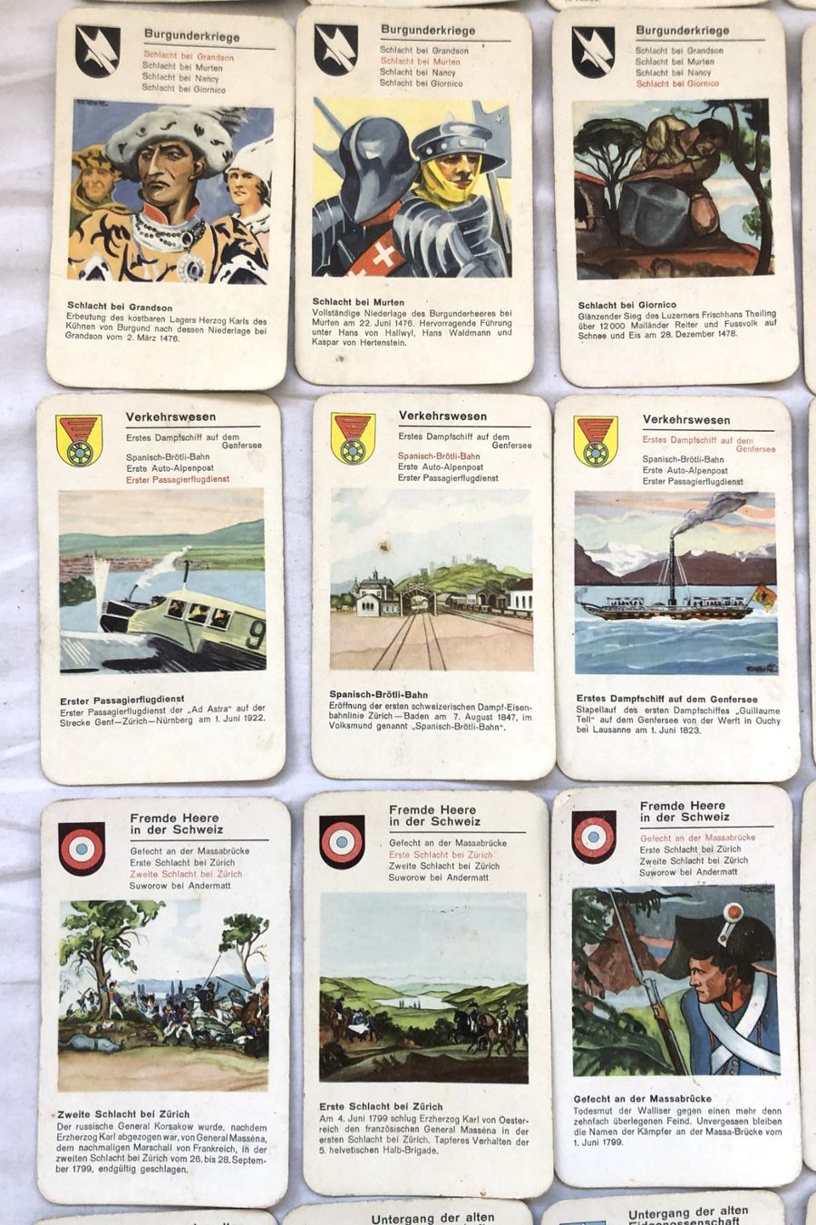 Spiele: Altes Quartett-Spiel der Schweizer Geschichte - um 1930 – Gebraucht aus Schaffhausen von durruti 4