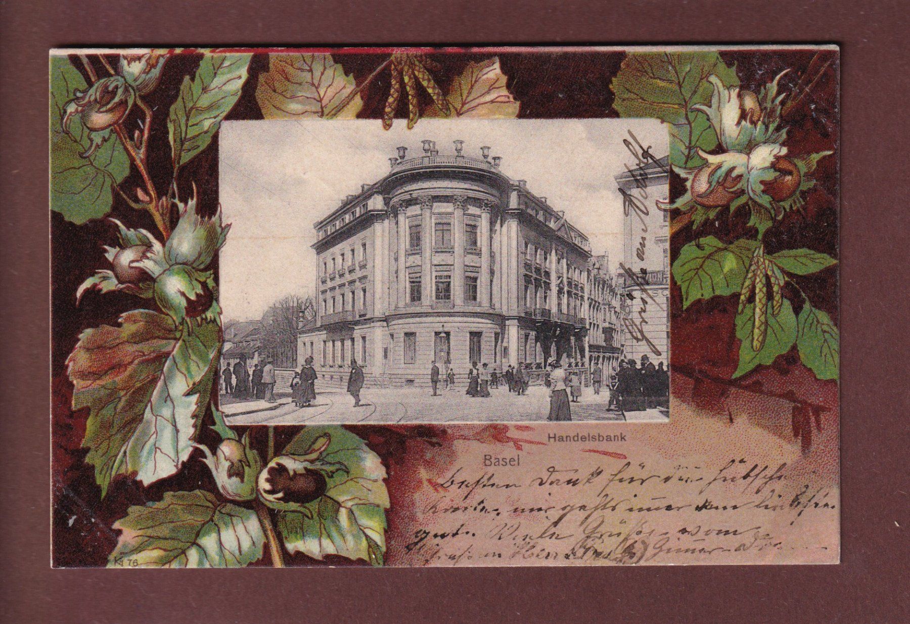 Cartoline postali: BASEL - Handelsbank - 1901 – Usato da Pully venduto da nicecards