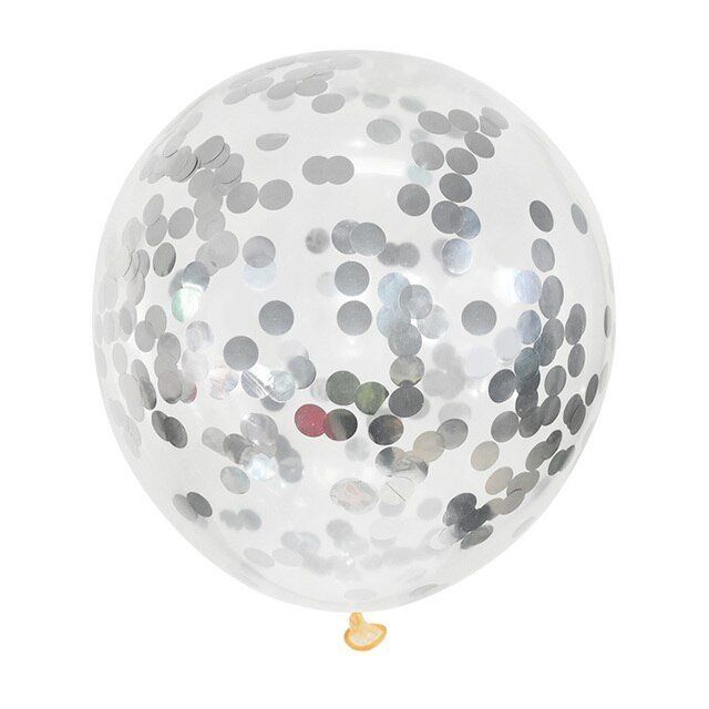 Alle Dekorationen: Konfetti-Ballon Set 30cm (silber) – Neu und originalverpackt aus Grenchen von SweetiesCH