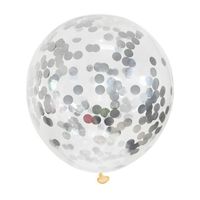 Konfetti-Ballon Set 30cm (silber)