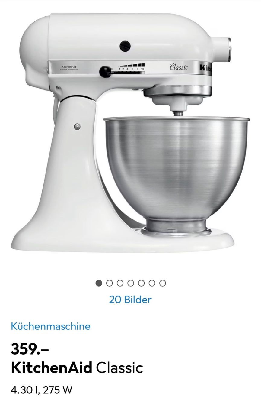 Kitchenaid Elettrodomestici da cucina: KitchenAid Classic weiss Orginalverpackt und Ungebraucht – Nuovo e nell'imballaggio originale da Buttikon SZ venduto da roy_pvy5 2